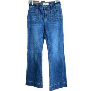 CAbi Women's 4 Dark Wash Patch Pocket Wide Leg Denim Jeans 4151R